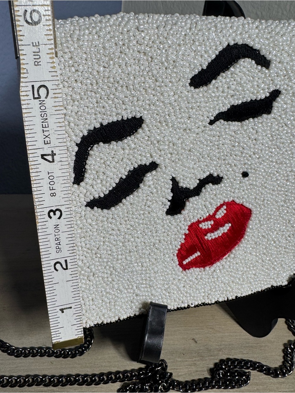 Vintage Mary Frances Beaded Marilyn Monroe Crossbody Clutch Art Bag -1 of a kind - Picture 7 of 9